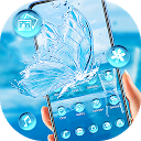 Glass crystal butterfly theme with water  1.0.1 APK Download