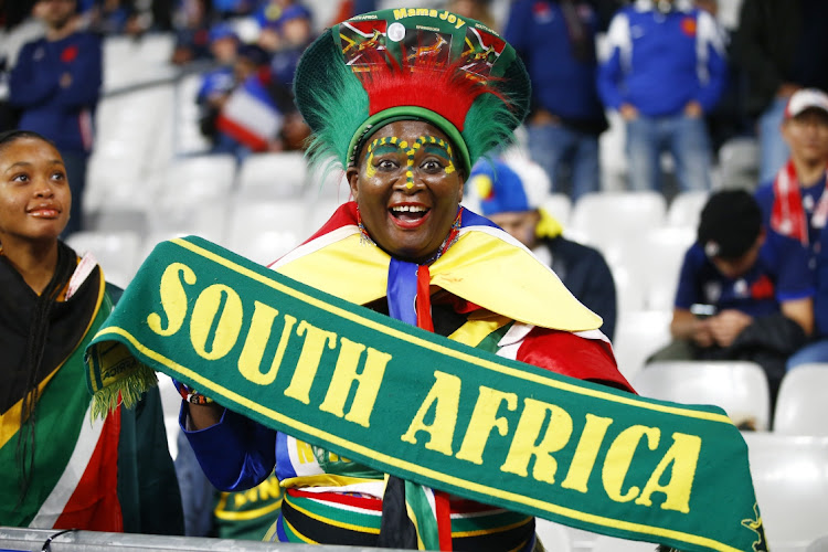 A fan at the Rugby World Cup 2023 quarterfinal match between France and South Africa at Stade de France in Paris, France, October 15 2023. Picture: STEVE HAAG/GALLO IMAGES