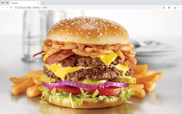 Hamburger Hot Food HD New Tabs Theme