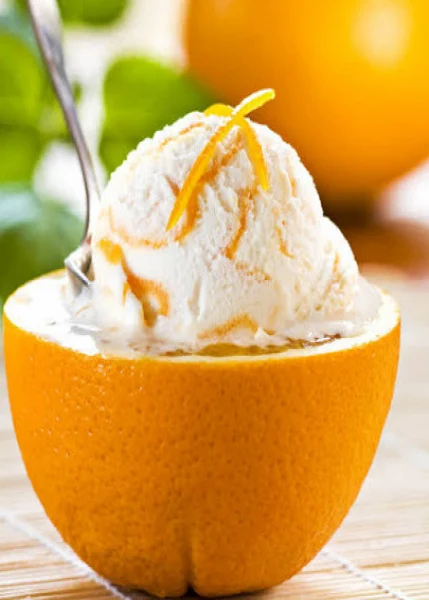 Orange Fruit Stuffed Kulfi