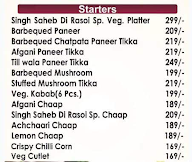 Singh Saheb Di Rasoi menu 2