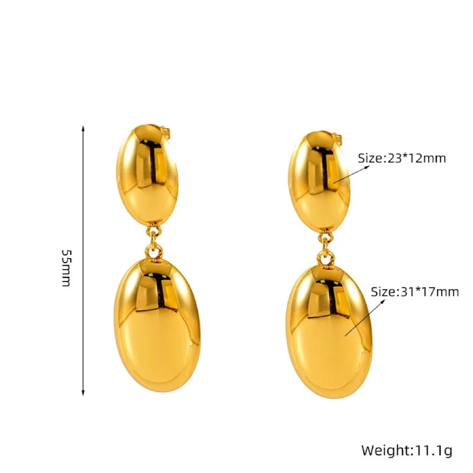 Nouveaux clous d'oreilles en acier inoxydable électrolytique pour femmes, collection été. Design élégant et résistant pour un usage quotidien.