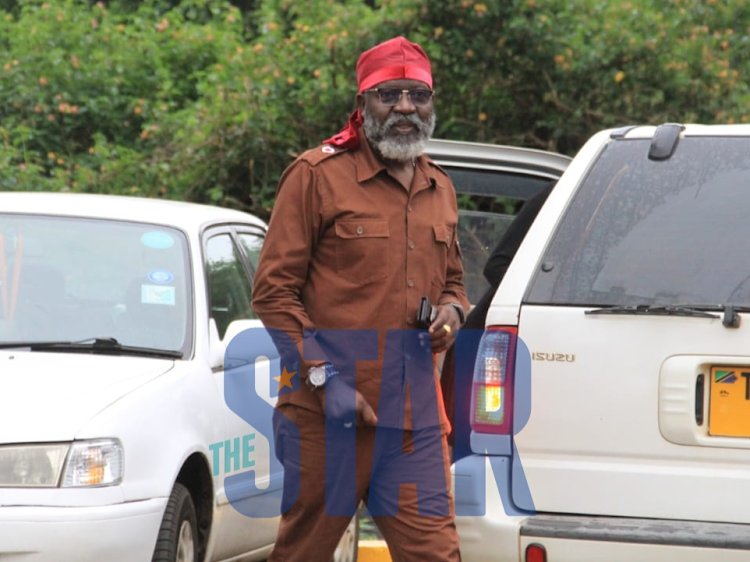 Presidential aspirant George Wajackoyah at BOMAS of Kenya on Monday, May 30, 2022.