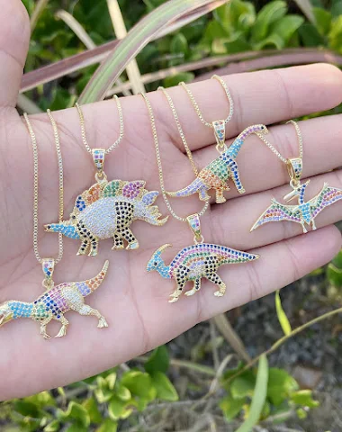 Colar de zircônia com pingente de d - 0