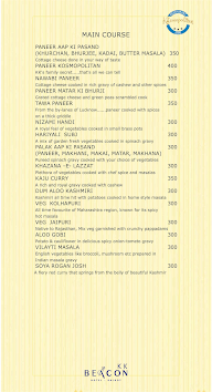 K K Beacon menu 6