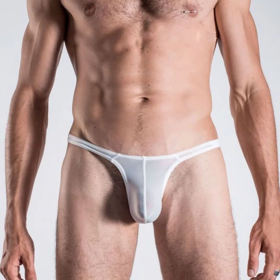 Title 3, Mens Solid Color Simple Ultra-thin T-back. Exp...
