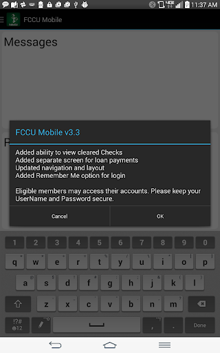 Screenshot FCCU Mobile