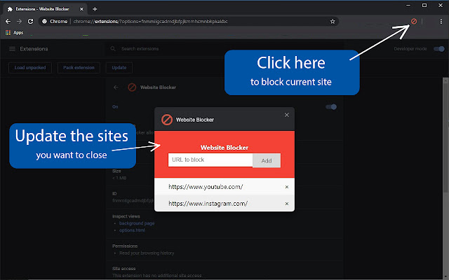 Website Blocker chrome extension