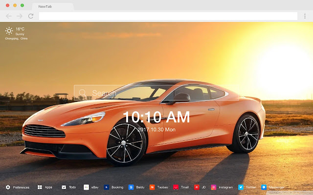 Aston Martin Pop Car HD New Tabs Theme