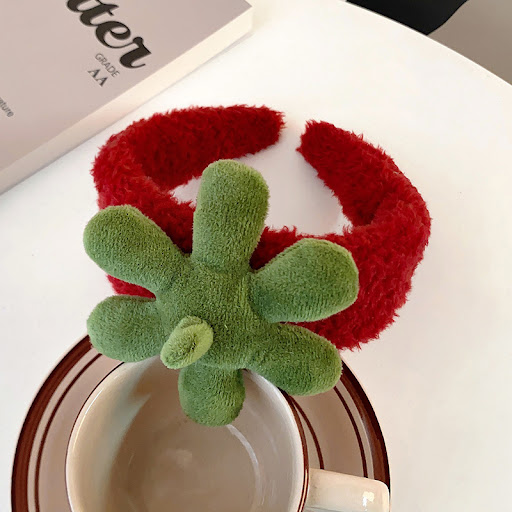 Title 5, Cute Strawberry Leaf Hair Band, Wrist Strap, an...