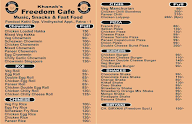 Freedom Cafe menu 1