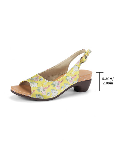Title 7, Womens Peep Toe Beach Wedge Buckle High Heel S...