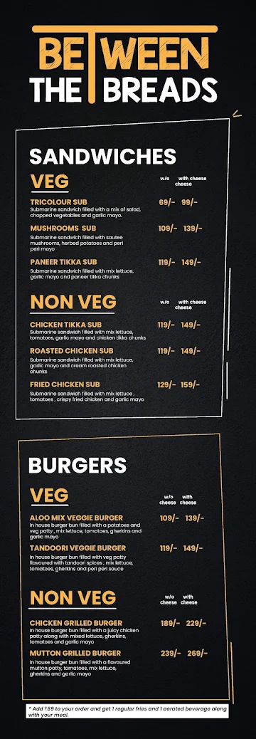 Onesta menu 