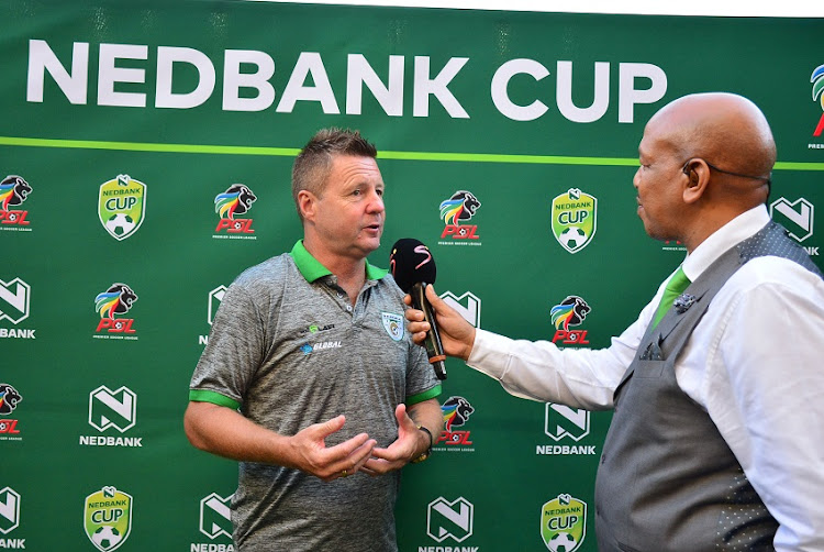 Dylan Kerr coach of Baroka FC during the Nedbank Cup, quarter final match between Baroka FC and Black Leopards at Peter Mokaba Stadium on March 14, 2020 in Polokwane, South Africa.