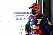 Max Verstappen of Netherlands and Red Bull Racing looks on in the garage during final practice for the F1 Grand Prix of Portugal at Autodromo Internacional Do Algarve on May 01, 2021 in Portimao, Portugal.