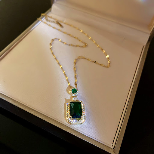 Title 4, Silver Needle Zircon Emerald Crystal Geometric ...