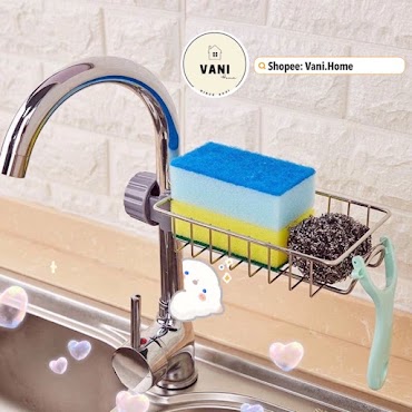 Khay Inox Gắn Vòi Đựng Đồ Rửa Chén - Giá Treo Để Giẻ Rửa Bát Đa Năng - Kệ Inox Treo Bồn Rửa Chén Không Cần Khoan Đục.