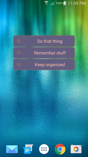 Working Memory: List Widget