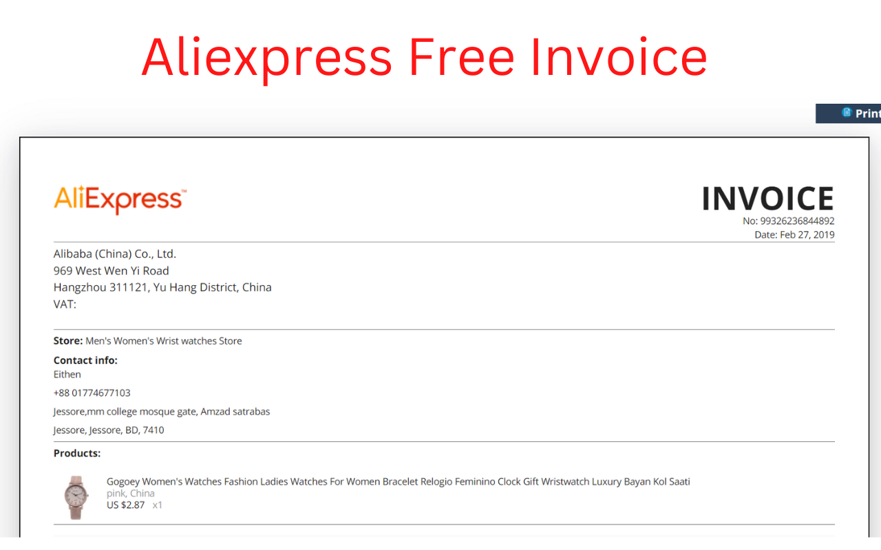 Ali Invoice - Get AliExpress Invoice Preview image 3