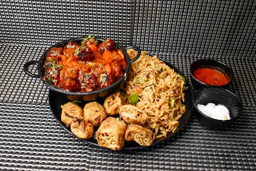 1 Veg Manchurian+1 Veg Fried Rice+1 Fried Momos +1 Spring ROLL