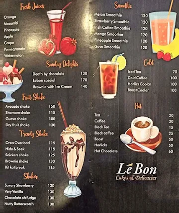 Le Bon Cakes & Delicacies menu 