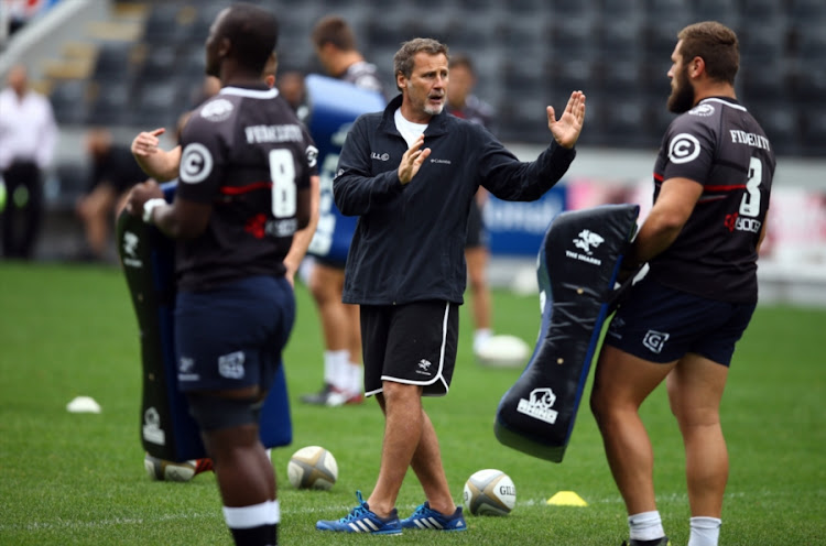 Robert du Preez (Head Coach) of the Cell C Sharks during the Cell C Sharks captains run at Growthpoint Kings Park on September 14, 2017 in Durban, South Africa.