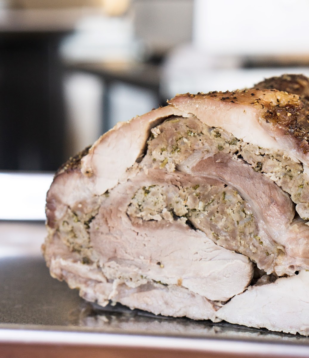 Our porchetta is made in house and slow roasted over night! We also make our turkey, chicken, roast beef and roasted seasonal vegetables in house!