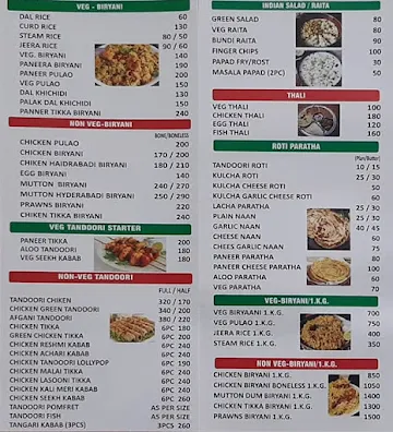 Sandy Da Dhaba menu 