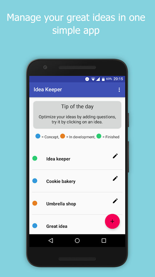 Android application Idea Keeper | Grow your ideas screenshort