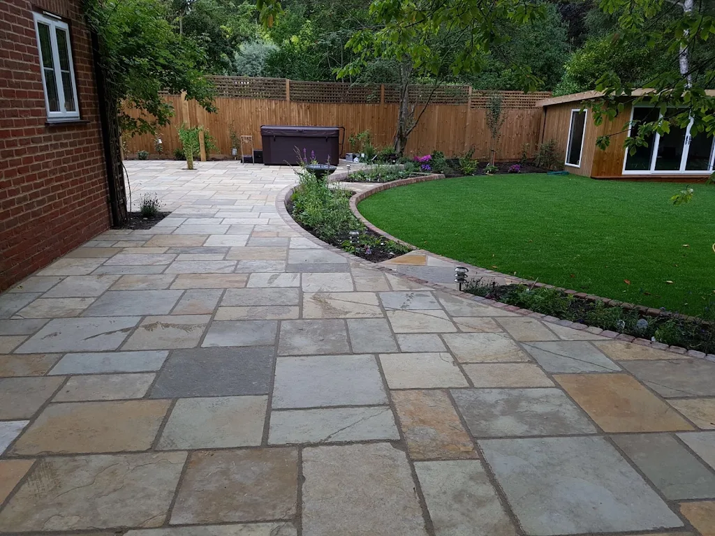 Album cover: Patio in Brett honeymede limestone 