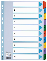 Register kartong A4 ESSELTE mylar 1-10 (Org.nr.100161)