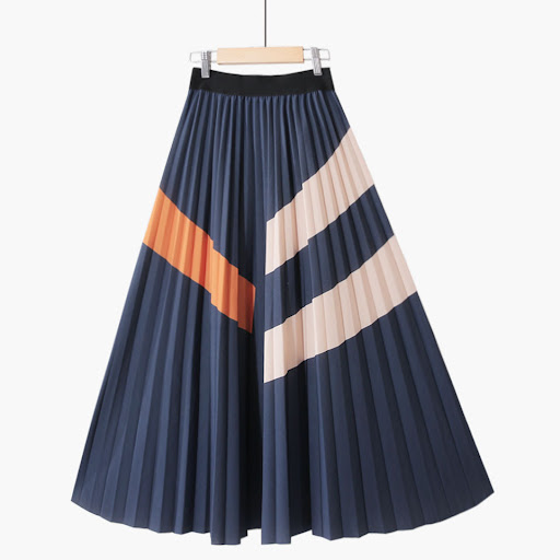 Title 4, Retro Geometric Print Fashion Simple Mid-length...