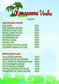 Konaseema Vindhu menu 2