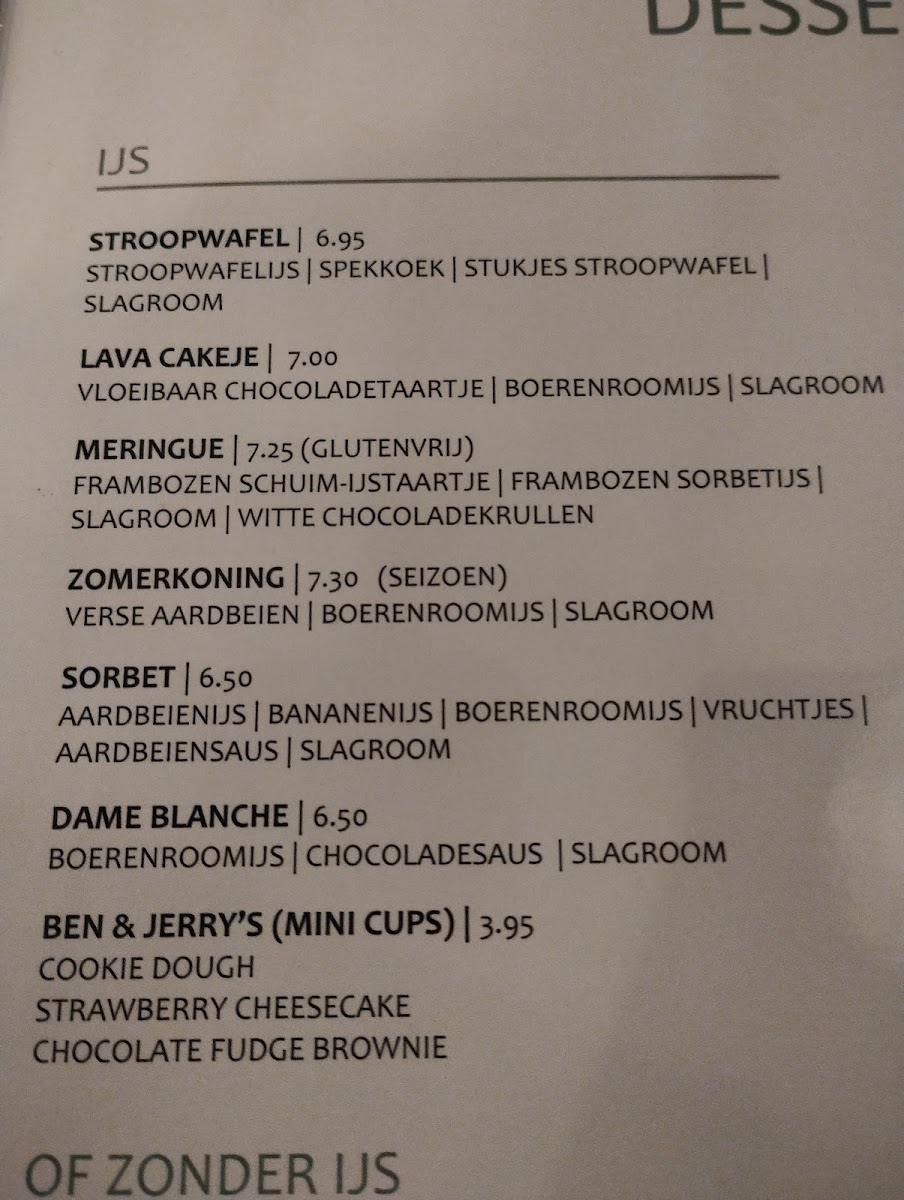 Pannenkoekenhuis Den Strooper gluten-free menu