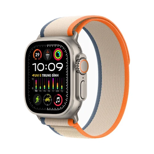 Đồng hồ Apple Watch Ultra 2 4G 49mm (Vỏ Titan Dây Vải Orange/Beige Alpine - S/M) (MRF13VN/A)