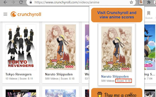 Crunchyroll - Anime Score from MyAnimeList