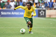 Percy Tau of Bafana Bafana during the match between South Africa and Nigeria at FNB Stadium on November 17, 2018 in Johannesburg, South Africa. 