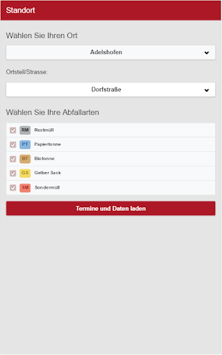 Screenshot Landkreis Ansbach Abfall-App