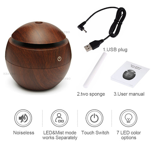 Title 4, USB Aroma Essential Oil Diffuser Ultrasonic Col...