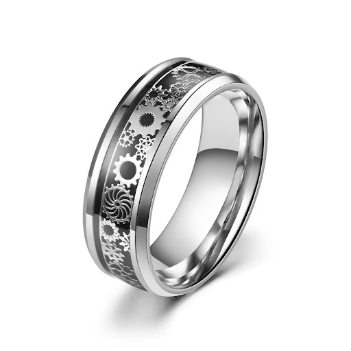 Title 4, Unique Punk Style Gear Ring. Express your indiv...