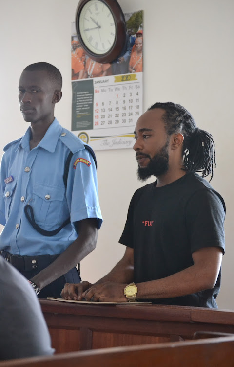 Nigerian Adepoji Dolapo James in a Kitui court on Thursday.