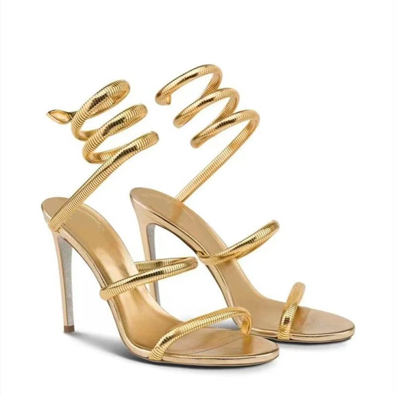 Sandalias de moda de talla grande para mujer con diseño de serpiente