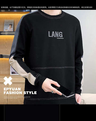 Title 4, Mens Round Neck Long-sleeved Sweater, Trendy L...