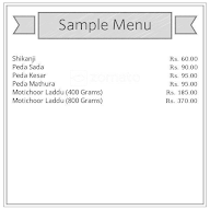 Shreenath Sweets And Restaurant menu 1