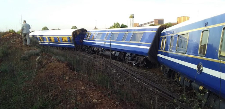 The luxurious Blue Train derailed overnight in Germiston.