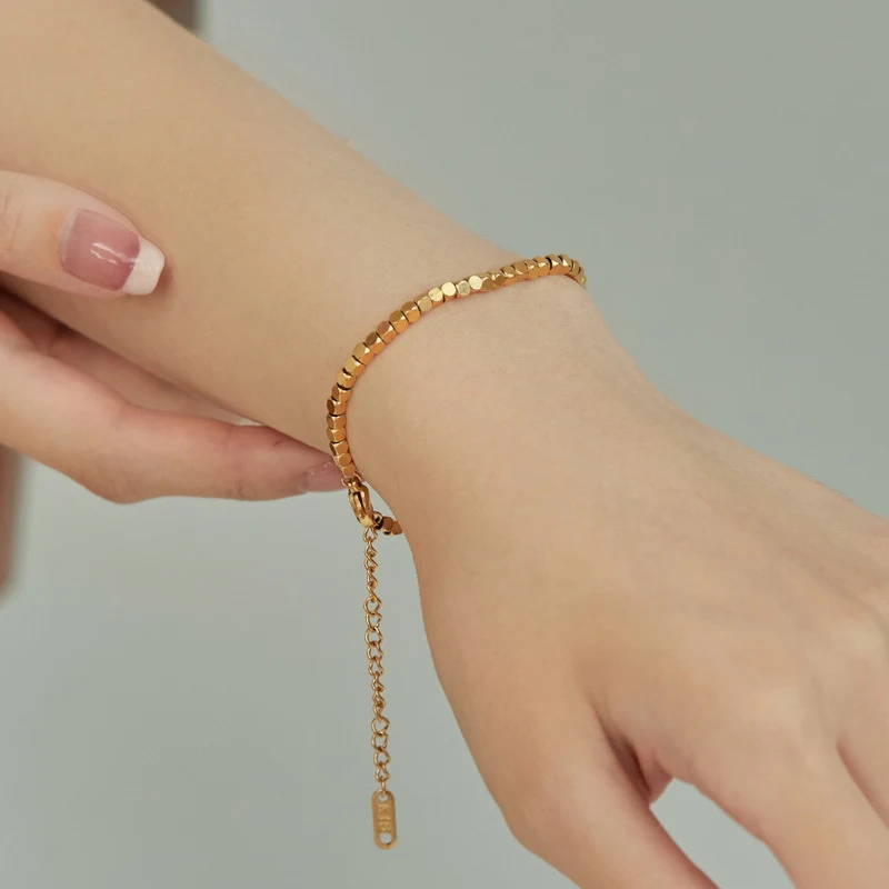 Title 1, Bracciale Frammentato Placcato Oro 18K Antideco...
