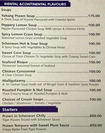 Bengaluru Restaurant menu 