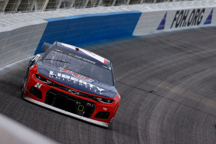 William Byron, driver of the #24 Liberty University Chevrolet, drives during the NASCAR Cup Series Folds of Honor QuikTrip 500 at Atlanta Motor Speedway on June 07, 2020 in Hampton, Georgia.