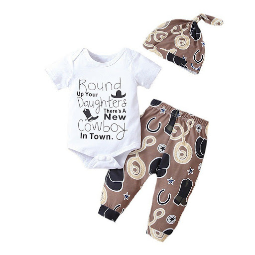Title 4, Childrens Letter Set Short-sleeved Rompers – C...
