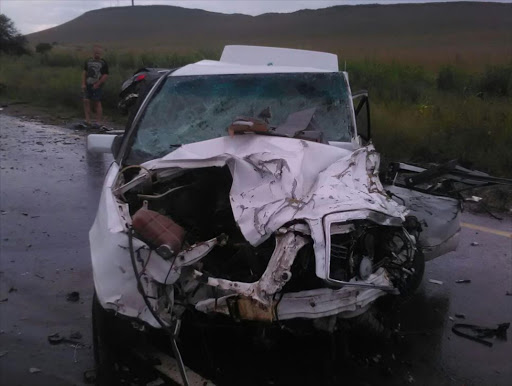One of the vehicles involved in the collision in Fochville on 25 February 2017.